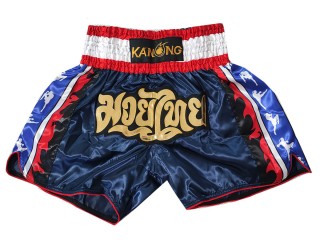 Kanong Thai Bokseshorts : KNS-149-Marineblå