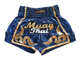 Kanong Retro Thai Bokseshorts : KNSRTO-232-Marineblå