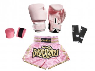 Muay Thai boksesæt til børn : 121-Lysepink