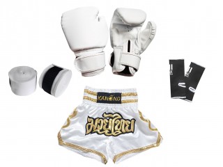 Muay Thai boksesæt til børn : 121-Hvid