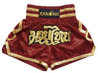 Kanong Thai Bokseshorts : KNS-121-Rødbrun