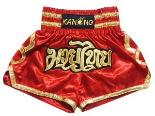 Kanong Thai Bokseshorts : KNS-121-rød