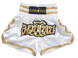 Kanong Thai Bokseshorts : KNS-121-hvid