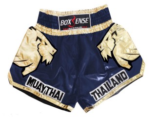 Boxsense børn Muay Thai Shorts : BXS-303-Marine blå