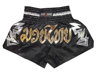 Boxsense Muay Thai Bokseshorts  til Børn : BXSKID-010-Sort