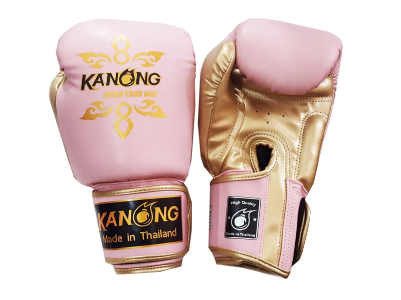 Kanong Muay Thai kvinder : Thai Power lyserød/guld | MuayThaiButik.com