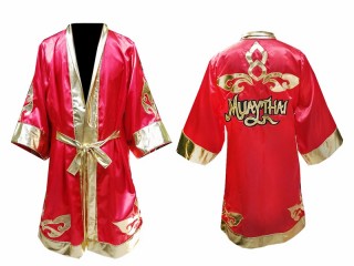 Kanong Muay Thai Boksning Kappe (Fight Robe) :  rød Lai Thai