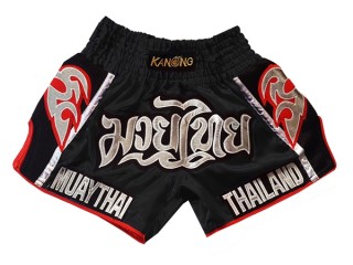 Kanong Retro Thai Boksning Shorts til Damer : KNSRTO-207-sort