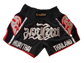 Kanong Retro Thai Bokseshorts til børn : KNSRTO-207-sort