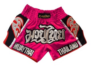 Kanong Retro Thai Bokseshorts til børn : KNSRTO-207-lyserød