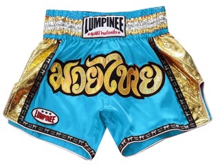 Lumpinee Muay Thai Kickboksning Shorts : LUM-045-Himmelblå