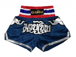 Kanong Thai Bokseshorts : KNS-125-Marine blå