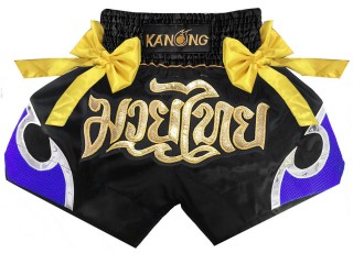 Kanong Thai Bokseshorts : KNS-131-Sort-Blå