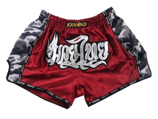 Kanong Retro Thai Bokseshorts : KNSRTO-231-rødbrun