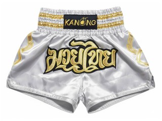 Kanong Thai Bokseshorts : KNS-121-Sølv