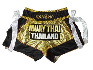 Kanong Thai Bokseshorts : KNS-152-Guld-Sort