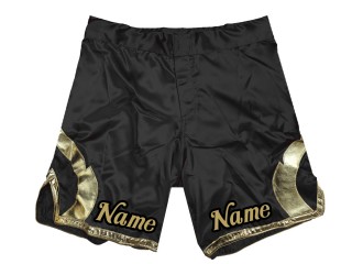Tilpas MMA-shorts tilføj navn eller logo: Sort