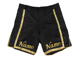 Brugerdefinerede MMA-shorts med navn eller logo: Sort-guld
