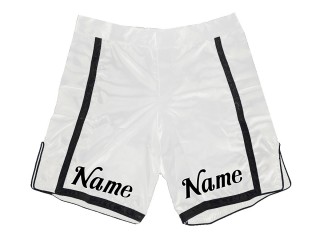 Specialdesignede MMA-shorts med navn eller logo: Hvid-Sort