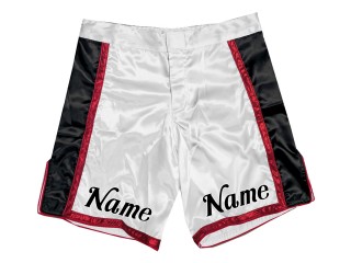 Specialdesignede MMA-shorts med navn eller logo: Hvid-Rød