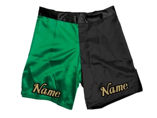 Brugerdefinerede MMA-shorts tilføjer navn eller logo: Grøn-sort