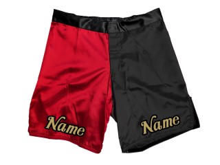 Specialdesignede MMA-shorts med navn eller logo: Rød-Sort