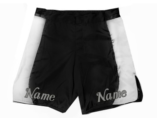 Specialdesignede MMA-shorts med navn eller logo: Sort-Hvid