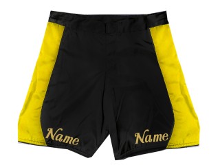 Brugerdefinerede MMA-shorts med navn eller logo: Sort-Gul