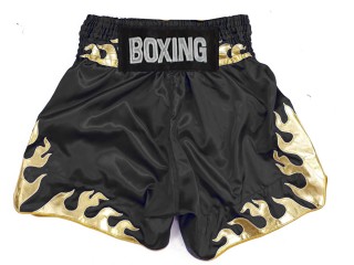 Personlig Bokseshorts Boxing Shorts : KNBSH-038-Sort-Guld