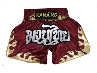 Kanong Thai Bokseshorts : KNS-145-Maroon