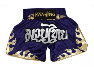 Kanong Thai Bokseshorts :KNS-145-Flåde