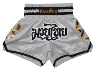 Kanong Thai Bokseshorts : KNS-143-Sølv