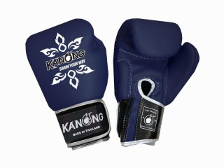 Kanong Muay Thai handsker (Ægte læder)  : Marine blå