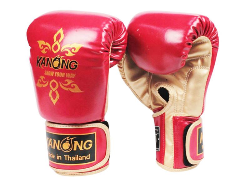 forseelser lærer sød Kanong Muay Thai Boksehandsker : Thai Power rød/guld | MuayThaiButik.com