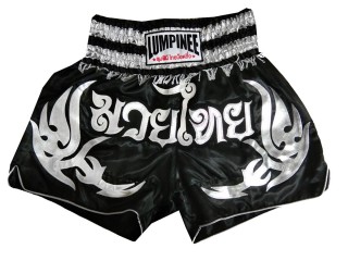 Lumpinee Muay Thai Shorts til Børn : LUM-050-Sort-Sølv-K