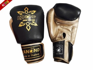Kanong boksehandsker børn : Thai Power sort/guld