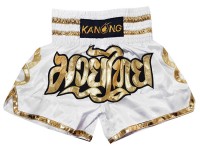Kanong Thai Bokseshorts : KNS-121-hvid