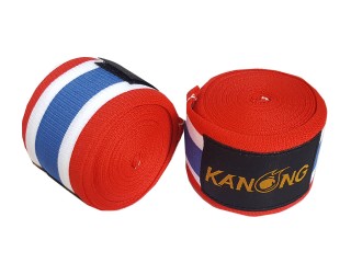 Kanong Bokse håndbind, Muay Thai håndbind : rød/hvid/Blå