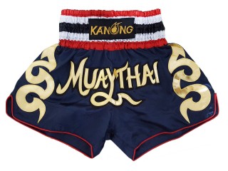 Kanong Thai Bokseshorts : KNS-120-Marine blå