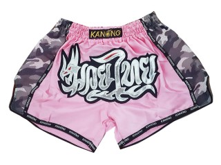 Kanong Retro Thai Bokseshorts : KNSRTO-231-lyserød