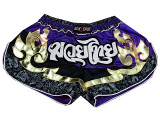 Boxsense Retro Thai Bokseshorts : BXSRTO-028-Blå