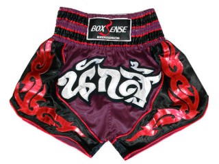 Boxsense Thai Bokseshorts : BXS-063-rødbrun