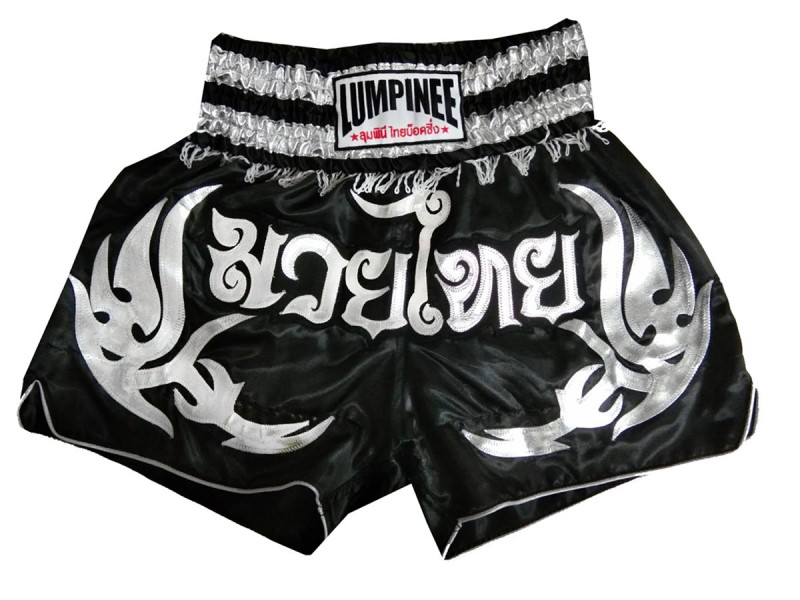 Lumpinee Thai : LUM-050-Sort-Sølv | MuayThaiButik.com