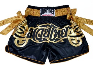 Lumpinee Muay Thai Kickboksning Shorts : LUM-051-Sort-Guld