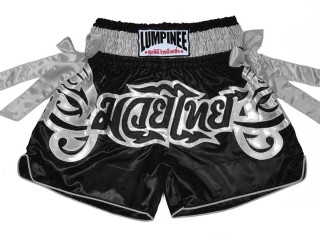 Lumpinee Muay Thai Kickboksning Shorts : LUM-051-Sort-Sølv