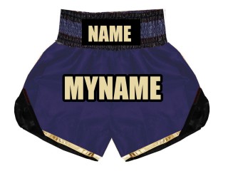 Personlig Bokseshorts Boxing Shorts : KNBSH-022-Marine blå