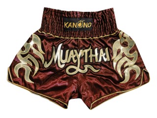 Kanong Thai Bokseshorts : KNS-134-rødbrun