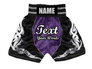 Personlig Bokseshorts Boxing Shorts : KNBSH-024-Lilla-Sort