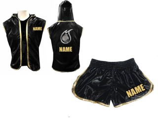 Kanong Personlig Boksning Hættetrøjer + Bokseshorts Boxing Shorts til damer : Sort