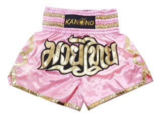 Kanong Thai Bokseshorts til børn : KNS-121-Lyserød-K